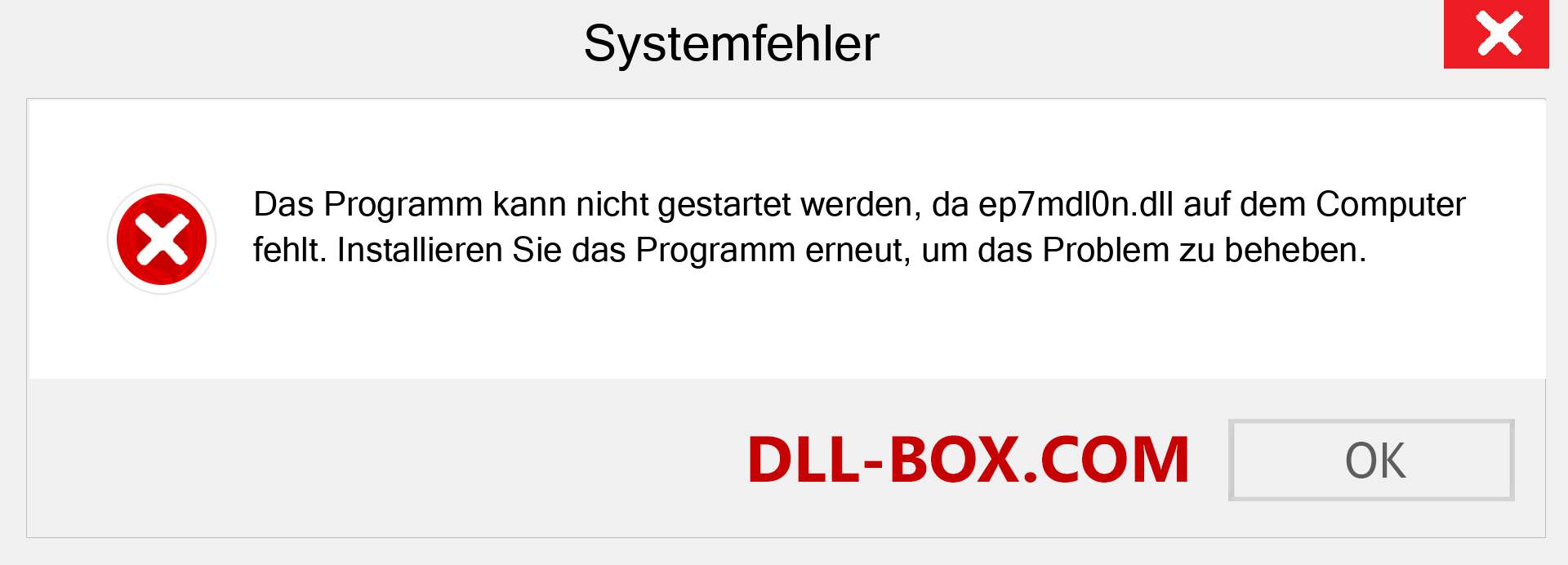 ep7mdl0n.dll-Datei fehlt?. Download für Windows 7, 8, 10 - Fix ep7mdl0n dll Missing Error unter Windows, Fotos, Bildern