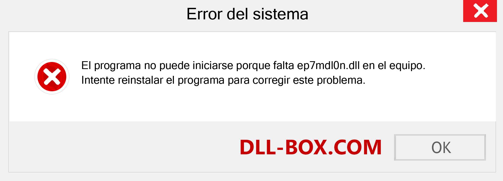 ¿Falta el archivo ep7mdl0n.dll ?. Descargar para Windows 7, 8, 10 - Corregir ep7mdl0n dll Missing Error en Windows, fotos, imágenes